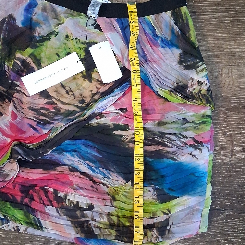 NWT Diane Von Furstenberg Y2K Silk Skirt In Storm Rose - Picture 9 of 9